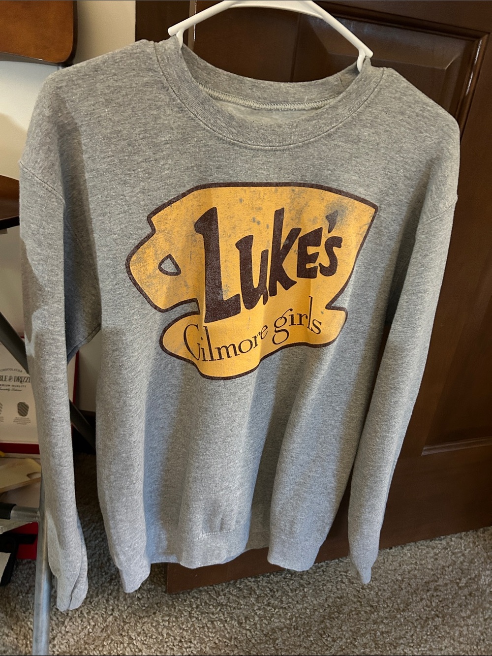 Ripple Junction Gray Crewneck with Yellow Luke's Logo